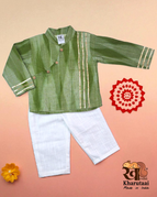 Green ikkat kurta / S