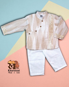 White ikkat kurta / S