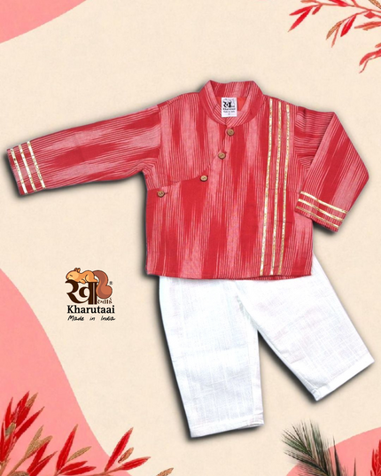 Ikkat Kurta Pant Boys Set - Festive Collection  - Ethnic