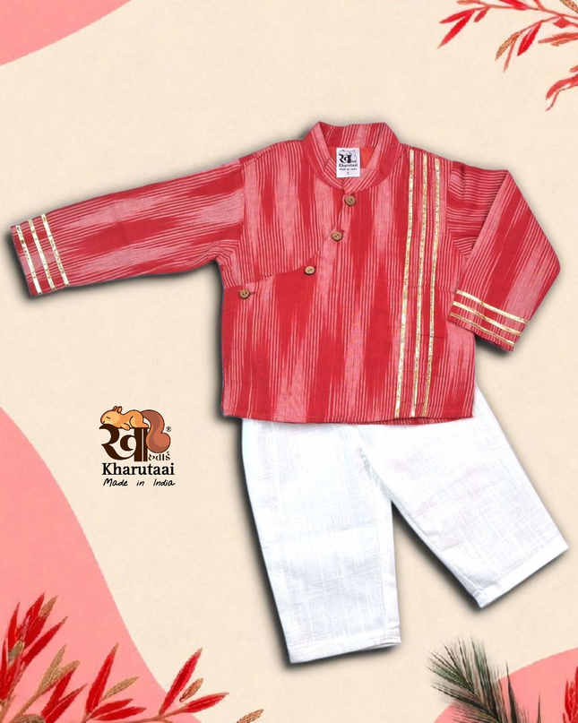 Ikkat Kurta Pant Boys Set - Festive Collection  - Ethnic
