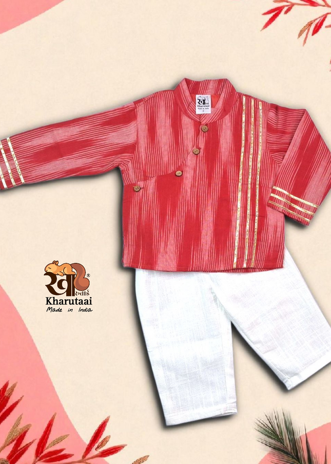 Ikkat Kurta Pant Boys Set - Festive Collection  - Ethnic