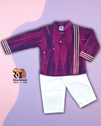 Purple ikkat kurta / S