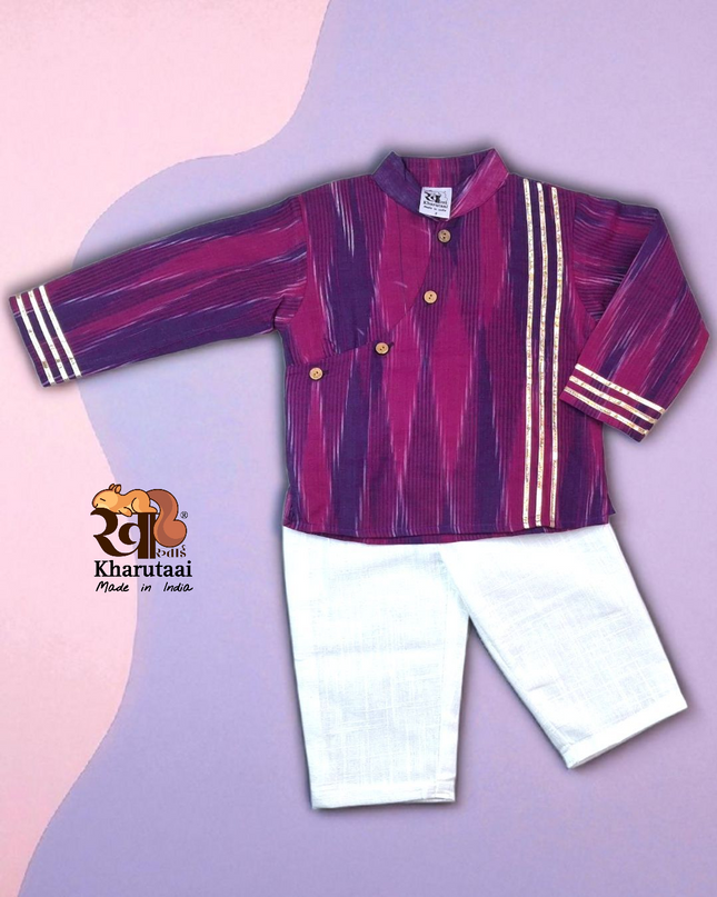 Ikkat Kurta Pant Boys Set - Festive Collection  - Ethnic