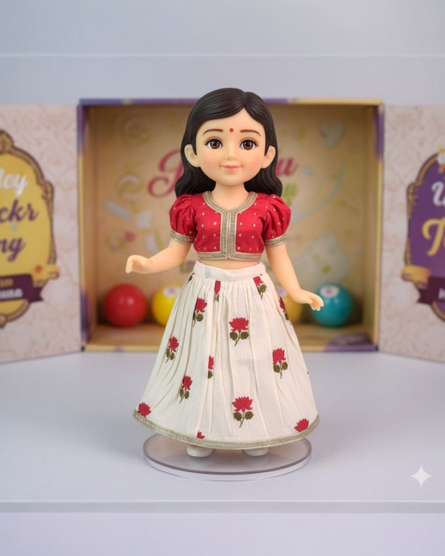 Girls Floral Lehenga Choli - Festive Outfit - Ethnic Collection