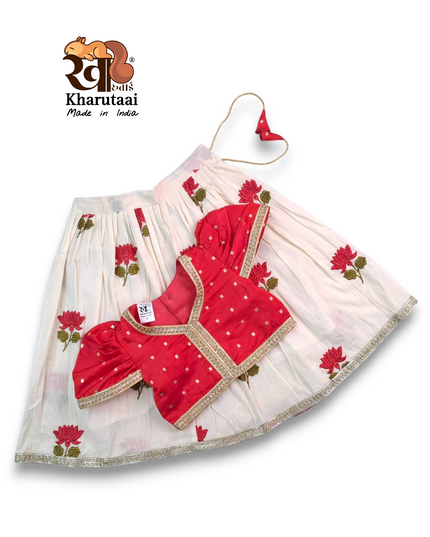Girls Floral Lehenga Choli - Festive Outfit - Ethnic Collection