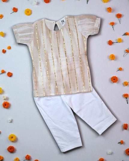 Ikkat Kurti Girls Set - Festive Outfit  - Ethnic Collection