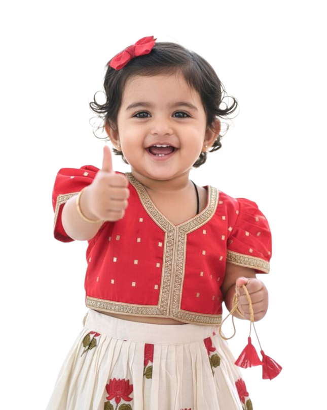 Girls Floral Lehenga Choli - Festive Outfit - Ethnic Collection