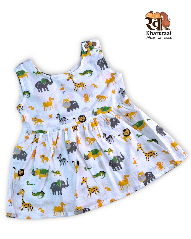 Baby Girl Cotton Frock - JC Regular Frock - Abstract Print