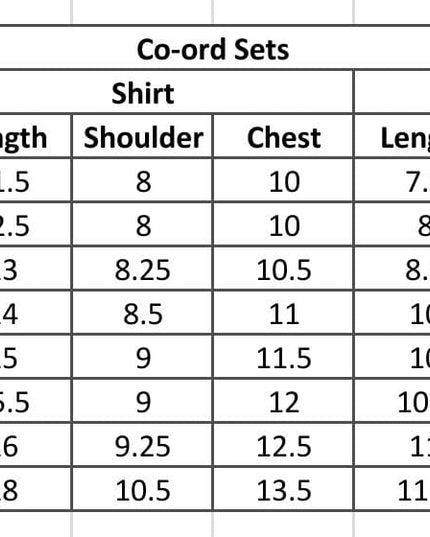 Boys Cotton Co-ord Sets