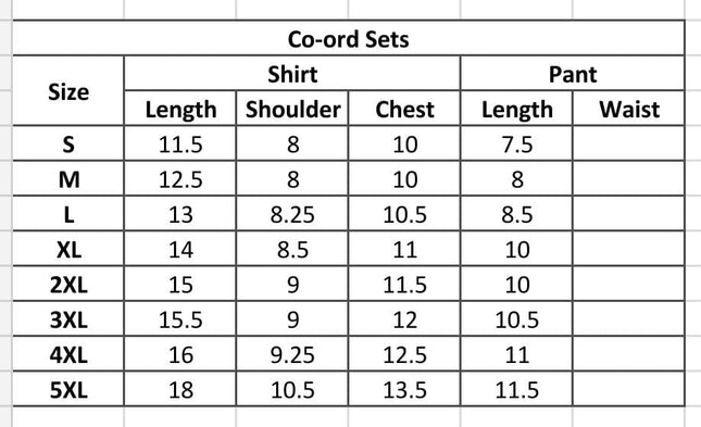 Boys Cotton Co-ord Sets