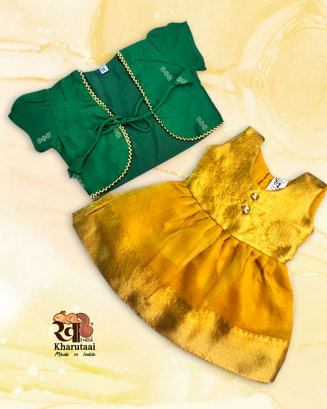 Baby Girl Jacket Frock  - Festive Outfit - Ethnic Collection