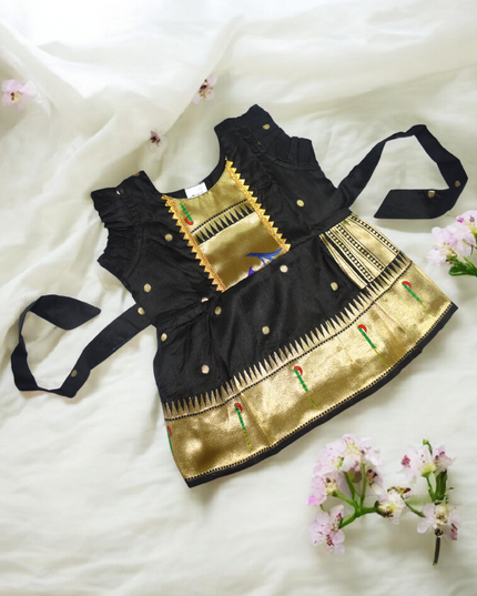 🖤 Sankranti Muniya Paithani Black Special Edition - Exclusive Girls Collection - Traditional Festive Wear