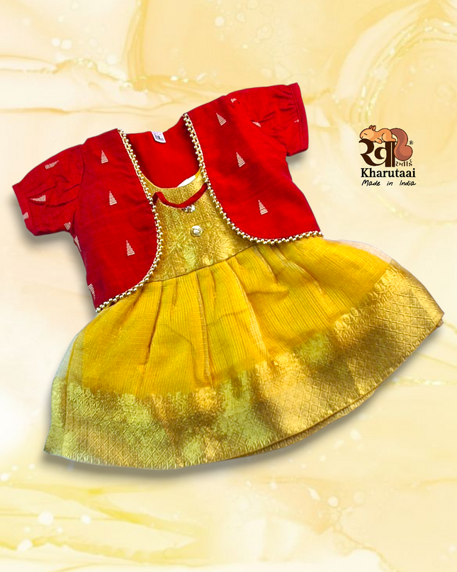 Baby Girl Jacket Frock  - Festive Outfit - Ethnic Collection