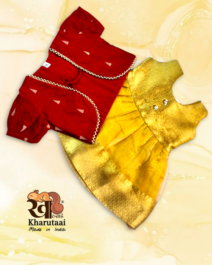 Baby Girl Jacket Frock  - Festive Outfit - Ethnic Collection
