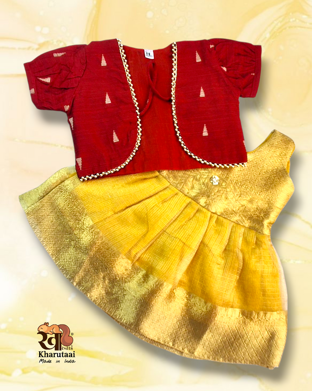 Baby Girl Jacket Frock  - Festive Outfit - Ethnic Collection