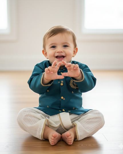 Kids Embroidery Sherwani - Festive Outfit - Ethnic Collection