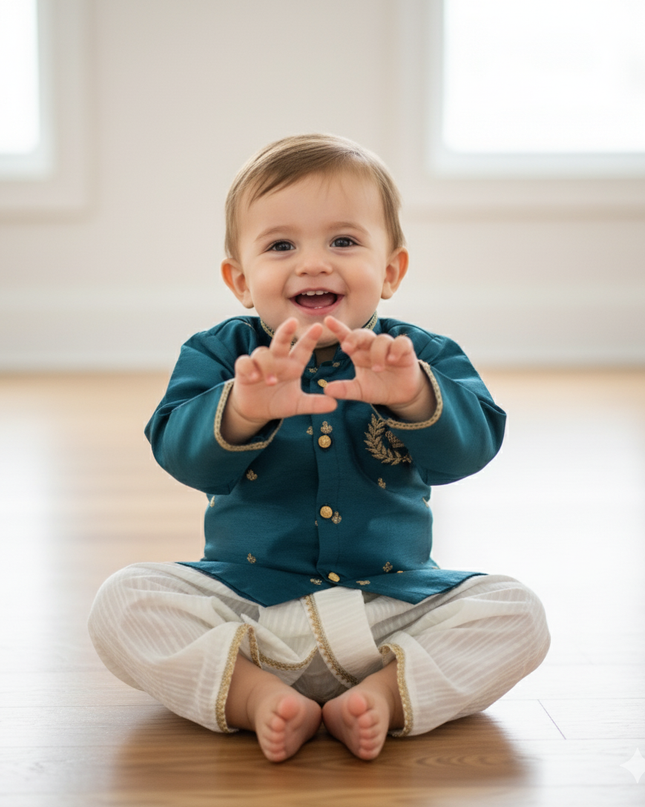 Kids Embroidery Sherwani - Festive Outfit - Ethnic Collection