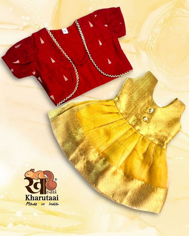 Baby Girl Jacket Frock  - Festive Outfit - Ethnic Collection