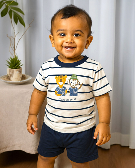 Tshirt Pant Half Sleeves Set  (LITTLE EXPLORERS)