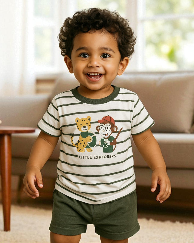 Tshirt Pant Half Sleeves Set  (LITTLE EXPLORERS)