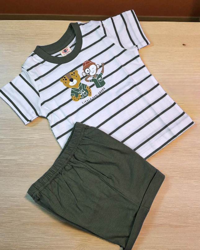Tshirt Pant Half Sleeves Set  (LITTLE EXPLORERS)