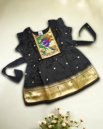 🖤 Sankranti Muniya Paithani Black Special Edition - Exclusive Girls Collection - Traditional Festive Wear