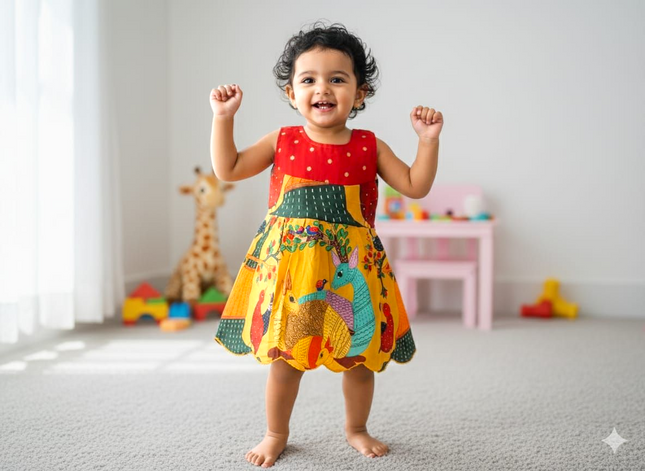 Yellow Trendy Frock Style - Ethnic Collection